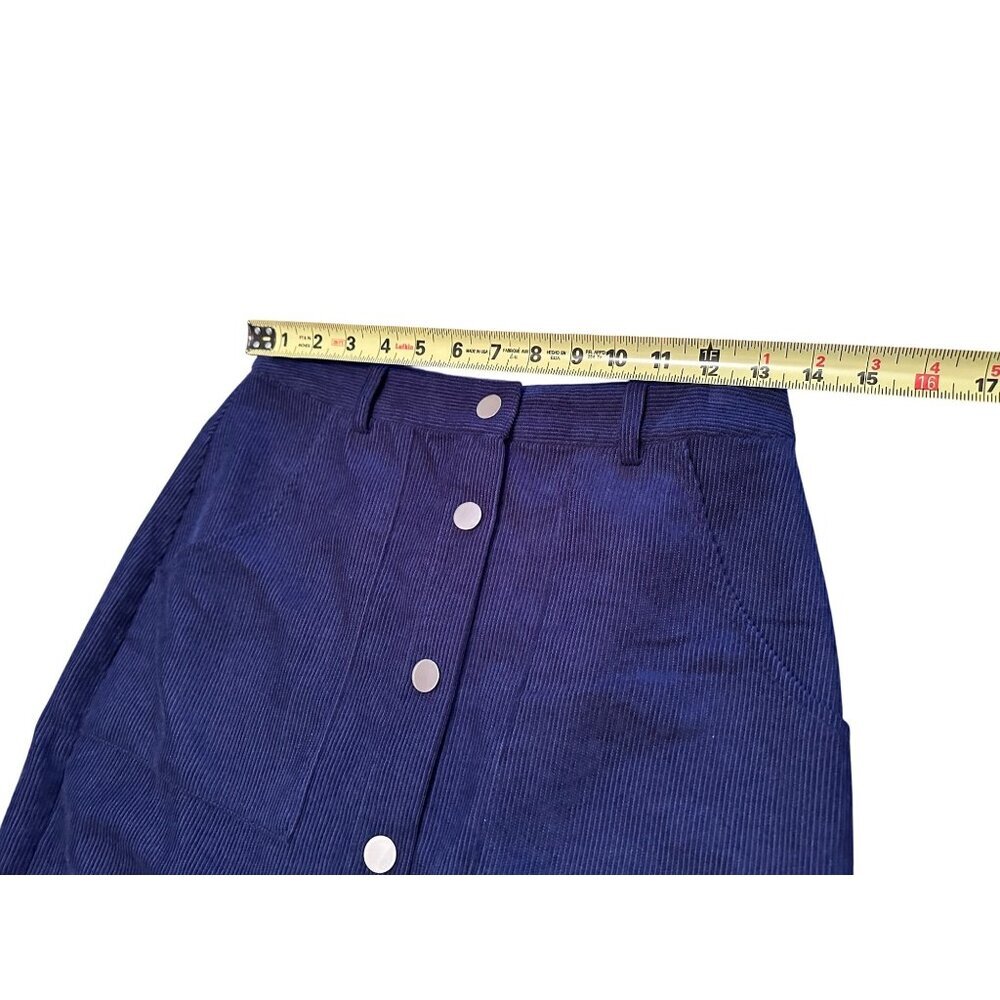 English Factory Corduroy Skirt Pencil Button Up Waist26 Vintage Inspired Classy - Picture 5 of 11